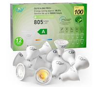 GY GU10 Spotlight 36° Beam Angle LED Bulbs Energy Efficiency Class A, Neutral White 4000K 805LM,Equivalent to 100W, Non-Dimmable, Pack of 12