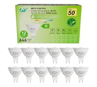 GY GU5.3 Class-B LED Bulbs MR16 3.8W 36° Angle LED Spot (Narrow Beam),12V 646LM 6500K Cool White,Equivalent 50W, Energy Efficient, Non-Dimmable, No Flicker, Pack of 12