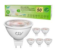 GY GU5.3 Class-B LED Bulbs MR16 3.8W 36° Angle LED Spot (Narrow Beam),12V 646LM 6500K Cool White,Equivalent 50W, Energy Efficient, Non-Dimmable, No Flicker, Pack of 6