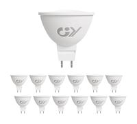 GY MR16 LED Bulbs Cool White 6500K Light Bulbs, GU5.3 Energy Saving LED Bulbs 4.5W 663 Lumen Replaces 60W Lamp, 120°Beam Angle,Non-Dimmable,12 Pack.