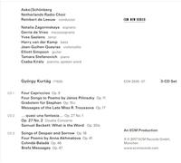Gyorgy Kurtag – Complete Works for Ensemble and Choir – CD – US Import