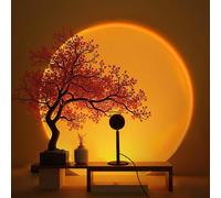 GY Sunset Lamp, 4 Colours Sunset Lamp, USB Port Sunlight LED Projector, 180° Swivelling Ambient Light, Ideal for Photos, Selfies and Living Room Decoration