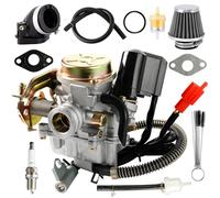 GY6 50cc Carburetor Compatible with 49CC 4-Stroke Scooter ATV Go Karts Quads Moped Carburetor 50CC PD18J Engine 139QMB Carb with Intake Manifold