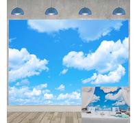 GYA 7x5ft Blue Sky White Clouds Photo Background Sunshine Sky Clouds Theme Photography Backdrop Photo Booth Wedding Party Decoration Background Studio Props Vinyl dn153-7x5FT