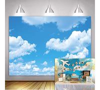 GYA 7x5ft Blue Sky White Clouds Photo Background Sunshine Sky Clouds Theme Photography Backdrop Photo Booth Wedding Party Decoration Background Studio Props Vinyl dn153-7x5FT