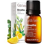 Gya Labs Breathe Essential Oil Blends - 100% Pure Natural Breathe Easy Essential Oils from Eucalyptus, Peppermint and More for Humidifier Cleaner (10ml)