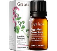 Gya Labs Egyptian Geranium Essential Oil for Diffuser - Natural Aromatherapy Geranium Oil for Skin - Geranium Oil for Hair Care, Massages & Candle Making - 100% Natural (10ml)