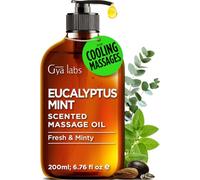 Gya Labs Eucalyptus Mint Massage Oil - 200 ml - Eucalyptus Mint Massage Oil for Sore Muscles and Relaxing Massages, Invigorating Scent - Non-Greasy Formula, Non-GMO and Cruelty-Free