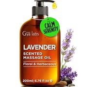 Gya Labs Lavender Massage Oil - 200ml Aromatherapy Massage Oil, Non-GMO | Lavender massage oil for massage therapy | with argan & jojoba oil | non-greasy, fast-absorbing | Non-GMO, cruelty-free