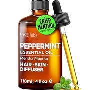 Gya Labs Peppermint Essential Oil for Diffuser & Hair - Huge 118ml - 100% Pure Natural Peppermint Oil for Skin, Face, Body, Self-Care, Aromatherapy & Candle Making Scent