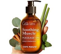Gya Labs Soothing Massage Oil for Sore Muscles - 100% Pure Natural Spa Quality for All Skin Types - Peppermint & Cinnamon Sore Muscle Warming Massage Oil for Men & Women (200 ml)