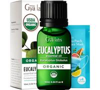 Gya Labs USDA Organic Eucalyptus Essential Oil for Diffuser & Seasonal Comfort - for Skin, Massages, Hair & Scalp Care, Aromatherapy, DIY Candle Making Scents - 10ml