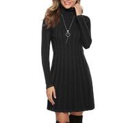 Gyabnw Knitted Winter Jumper Dresses for Women UK Party Dress Turtle Neck Cable Knit Sweater Tunic Going Out Formal Casual Work A Line