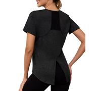 Gyabnw Women's Athletic Top Short Sleeve Crew Neck Mesh Back Design Loose Fit Sports Shirt for Running, Gym & Yoga