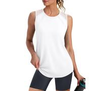 Gyabnw Womens Gym Vest UV Protection Mesh Sleeveless Back Split Summer | Mesh design with a back split for yoga running gym training tennis Pilates and summer outdoor workouts