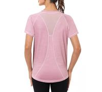 Gyabnw Womens Running Workout Top Gym Wear Short Sleeve Yoga Tops Dry Fit T-Shirts Moisture Wicking Athletic Activewear for Women Pink