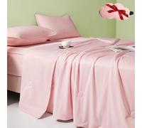 Gyagalre Anfaru Ice Blanket - Double-Sided Cooling Ice Silk Anfaru Chill Comfort Sleeping Blanket, Lightweight & Breathable for Hot Sleepers with Free Sleeping Mask (Pink, 200x230cm)