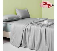 Gyagalre Anfaru Ice Blanket - Double-Sided Cooling Ice Silk Anfaru Chill Comfort Sleeping Blanket, Lightweight & Breathable for Hot Sleepers with Free Sleeping Mask (Gray, 180 x 200 cm)