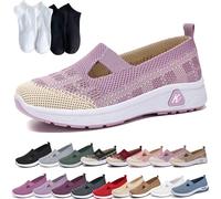 Gyagalre Annelie Women's Summer Shoes - Orthopaedic Diabetic Shoes with Arch Support, Comfortable Lightweight Mesh Shoes, Purple B, 6 UK