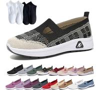 Gyagalre Annelie Women's Summer Shoes - Orthopaedic Diabetic Shoes with Arch Support, Comfortable Lightweight Mesh Shoes, Black (black B), 4 UK