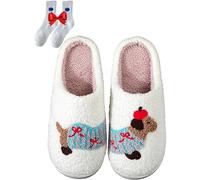 Gyagalre Dachshund Slippers for Women, Cute Warm Plush Indoor Outdoor Winter Slippers, Dachshund C, 8/8.5 UK