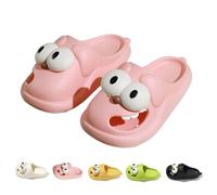 Gyagalre Tongue Kiss Slippers, Cute 3D Dog Slippers Big Eyes Kissing Slippers with Kissing Slippers, Pink, 4/5 UK
