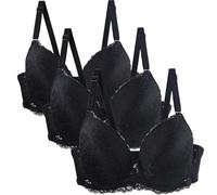 Gyaimxfu Pack of 3 Women's Sports, Strapless, Backless, Push Up, Minimiser, Sexy, Classic, Comfort Bra with Underwire, Adjustable Straps, Black, 44DD