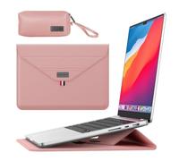 Gyanm 15.6 Inches 2 in 1 Laptop Sleeve Case with Stand,Laptop Case for MacBook Air/Pro/Dell/HP/Lenovo/Asus Notebook, Slim 15-16" Lightweight Computer Sleeve Bag for Women Men(Pink, 15-15.6 Inch)