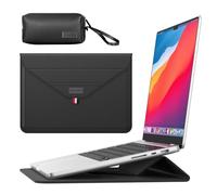 Gyanm 15.6 Inches 2 in 1 Laptop Sleeve Case with Stand,Laptop Case for MacBook Air/Pro/Dell/HP/Lenovo/Asus Notebook, Slim 15-16" Lightweight Computer Sleeve Bag for Women Men (Black, 15-15.6 Inch)