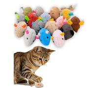 Gyapet Cat Mouse Toy 16pcs Mice Multi-Pack Catnip-Filled Plush Toys for Kitten Pets Soft Assorted Style Indoor Interactive Realistic Shaped 16pcs-Multicoloured