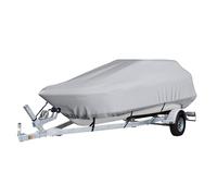 Gycdwjh 420D Trailerable Boat Cover, Heavy Duty PU Waterproof Marine Grade Polyester Canvas, Fits V-Hull, Runabout, Fishing Boat, Tri-Hull, Pro-Style Bass Boat,12'~14'×68" (4.5mx2.2m)