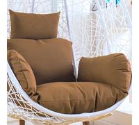 GYCF Hanging Egg Chair Cushion Replacement, Waterproof Outdoor Single Seat Swing Chair Cushion Back with Zipper, Rattan Hammocks Rocking Recliner Chair Cushions,Brown 02