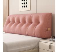 GYCF headboard pillow reading cushion pillow triangular wedge pillow positioning support backrest bed sofa day couch large cushion upholstered,Pink,135 * 50 * 20CM