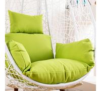 GYCF Swing Chair Cushion, Waterproof Outdoor Single Seat Egg Chair Cushion Back, Hanging Basket Chair Seat Cushion Replacement, Garden Furniture Cushion,Green