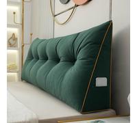 GYCF Triangular Headboard Pillow Wedge Pillow Soft Large Comfy Reading Pillows for Beds Sofas Back Lumbar Bolster Support Pillow Bedroom Wedge Cushions,Green,120 * 50 * 20CM