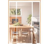 GYCQRS Magnetic Screen Door for Doors, White Net-1, 140x200cm, Double Door Design, Keeps Out Flies, Mosquitoes, and Pests, Ideal for Patio, Sliding, French Doors