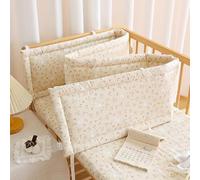 GYCS Adjustable Baby Cot Bumper Set & Headboard Protector, Cushion Side Protectors with Adjustable Ties, Breathable Mesh Cot Liner with Padded Rails | for Cot Bedside Protection,B15,120x28cm