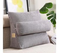 GYCS Adjustable Lumbar Cushion,Back Support Pillow,Bed Reading Pillow with Ergonomic Backrest Comfortable Support Pillow for Reading in Bed, Sofa Relaxation,smoky gray,60 * 50 * 20cm