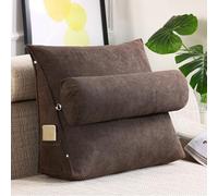 GYCS Adjustable Lumbar Cushion,Back Support Pillow,Bed Reading Pillow with Ergonomic Backrest Comfortable Support Pillow for Reading in Bed, Sofa Relaxation,coffee color,60 * 50 * 20cm