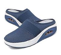 GYCS Air Cushion Slip-On Walking Shoes Orthopedic Diabetic Walking Slipper, Women's Air Cushion Slip-On Walking Footwear, Breathable with Arch Support Knit Mesh Walking for Women,royal blue,41EU