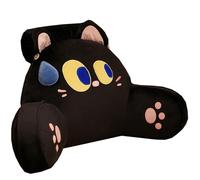 GYCS Backrest Pillow, Back Cushion for Bed, Reading Pillow for Bed Adult, Cuddle Cushion for Adults, Support Pillows for Sitting Up in Bed, Back Support Pillow, Chair Pillow,black cat,75x50cm