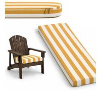 GYCS Bench Cushion Outdoor Waterproof Polyester, 5Cm 50D Foam, Non-Slip with 2 Straps, Garden Bench Covers 2 Seater, Garden Furniture Cushion Covers for Patio Seat Pad,yellow stripes,100x45x5cm