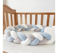 GYCS Braided Cushion, Bed Guard Rail Surrounds Cushions, Braided Knotted Pillows, All-Round Protection Pillow for Bed, Thick Soft Breathable Cushion Side Protectors,A09,400cm