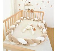 GYCS Braided Toddler Bed Guard Rail Knot Cushion Ultra-Soft Knitted Pregnancy Pillow Cotton Set All Round Protector Suitable Soft Knit Bed Handmade Soft Comfortable Cot,A24,350cm