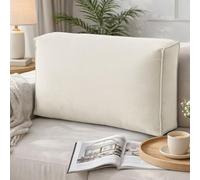 GYCS Classic Large Sofa Back Waist Cushion,Comfort Reading Pillow Lumbar Support,Bed Rest Back Pillow with Removable Cover,Perfect for Sofa,Bedside,Bay Window,white,60X12X45CM