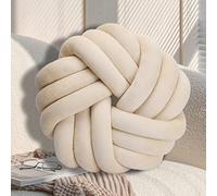 GYCS Cushion Soft Plush Knot Ball Pillow Waist Back Cushion Home Decorative Pillow for Sofa Bed,champagne,42cm