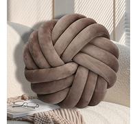 GYCS Cushion Soft Plush Knot Ball Pillow Waist Back Cushion Home Decorative Pillow for Sofa Bed,olive green,42cm