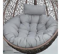 GYCS Egg Chair Cushion Swing Hanging Chair Cushion Thicken Thick Hanging Basket Chair Bench Cushion Pad Rattan Cushion for Garden Outdoor Indoor Patio (Only Cushion),silver gray,90CM