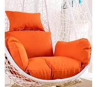 GYCS Egg Chair Cushion, Thick Hanging Basket Chair Bench Cushion Pad, Soft Patio Hanging Chair Cushion Pad for Outdoor Indoor Egg Hanging Basket Chair, Patio Garden,Orange,without cotton
