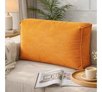 GYCS Extra Thick Sofa Back Cushion Wedge Pillow for Couch & Bed, Lumbar Neck Back Support Pillows Headboard Cushions for Living Room, Bedroom, And Home Decor,orange,80X12X45CM